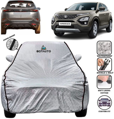 BOTAUTO Car Cover For Tata Harrier, Universal For Car, Harrier XE (With Mirror Pockets)(Silver, Black)