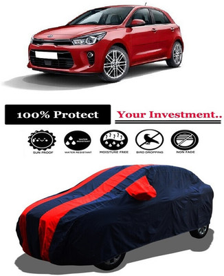 Amexride Car Cover For Kia Rio (With Mirror Pockets)(Red)