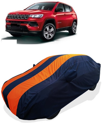 Coxtor Car Cover For Jeep Compass Facelift (With Mirror Pockets)(Orange)