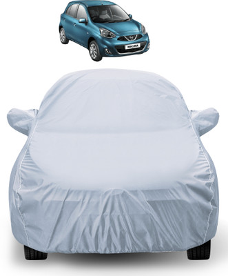 MOCKHE Car Cover For Nissan Micra (With Mirror Pockets)(Silver)