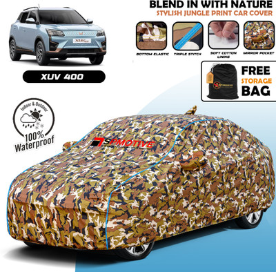 SPMOTIVE Car Cover For Mahindra XUV400 (With Mirror Pockets)(Multicolor)