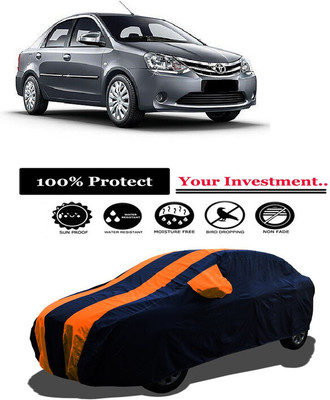 Amexride Car Cover For Toyota Etios G (With Mirror Pockets)(Orange)