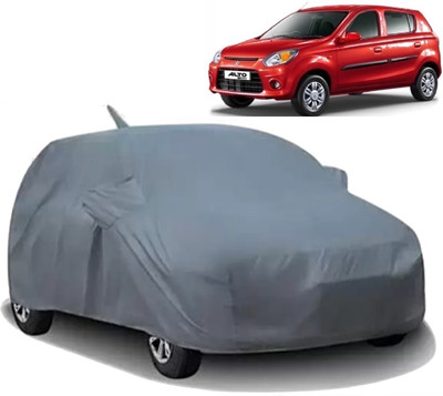 AXLOZ Car Cover For Maruti Suzuki Alto 800 (With Mirror Pockets)(Grey)