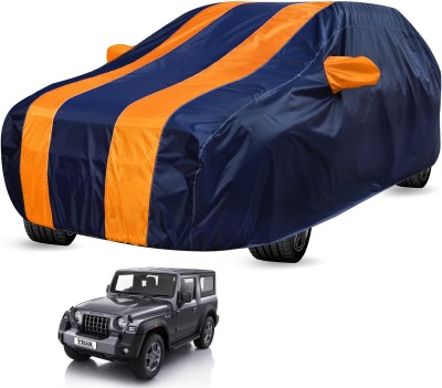 Auto Hub Car Cover For Mahindra Thar (With Mirror Pockets)(Blue, Orange, For 2020 Models)