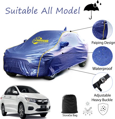 GARREGE Car Cover For Honda City i VTEC E (With Mirror Pockets)(Blue, For 2020, 2021, 2022, 2023, 2023, 2024 Models)