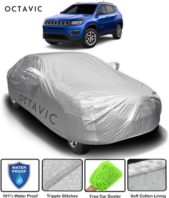 octavic Car Cover For Jeep Compass Facelift (With Mirror Pockets)(Silver)