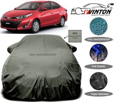 V VINTON Car Cover For Toyota Yaris (With Mirror Pockets)(Green)