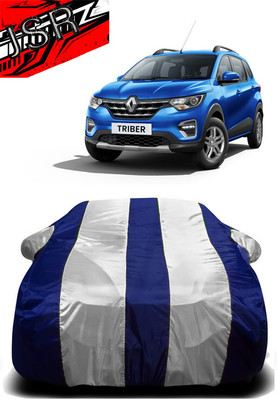 J S R Car Cover For Renault Triber RXL Petrol (With Mirror Pockets)(White, Blue)
