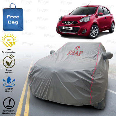 Frap Car Cover For Nissan Micra (With Mirror Pockets)(Grey, Red)