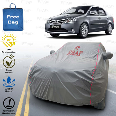 Frap Car Cover For Toyota Etios, Etios G, Etios GD, Etios J, Etios JD (With Mirror Pockets)(Grey, Red)