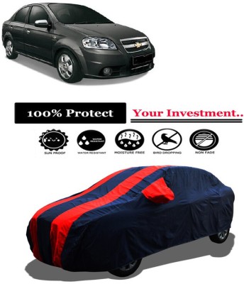 Amexride Car Cover For Chevrolet Aveo 1.4 LT (With Mirror Pockets)(Red)