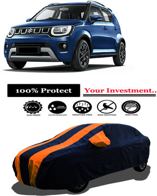 Amexride Car Cover For Maruti Suzuki Ignis 1.3 Delta (With Mirror Pockets)(Orange)