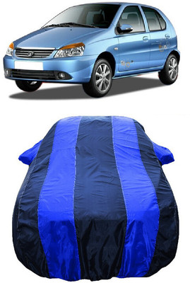 Wegather Car Cover For Tata Indica eV2 LX BSIII (With Mirror Pockets)(Blue)