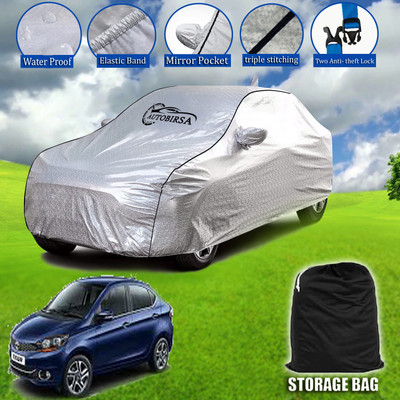 AUTOBIRSA Car Cover For Tata Tigor (With Mirror Pockets)(Silver, Grey, For 2010, 2024 Models)