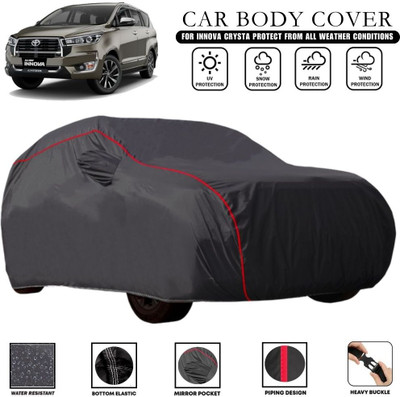 MADAFIYA Car Cover For Toyota Innova, Innova Crysta (With Mirror Pockets)(Grey, Red, For 2021, 2022, 2023 Models)