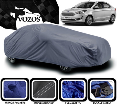 VOZOS Car Cover For Ford Figo Aspire (With Mirror Pockets)(Grey)