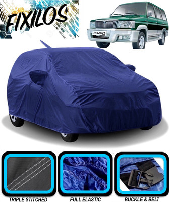 FIXILOS Car Cover For Toyota Qualis (With Mirror Pockets)(Blue)