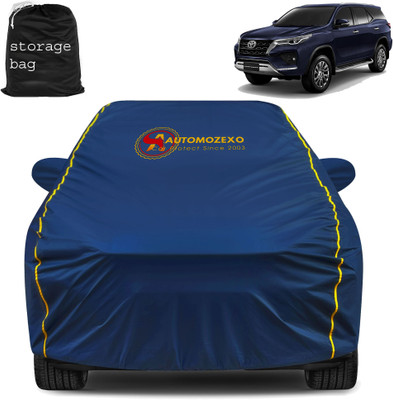 AUTOMOZEXO Car Cover For Toyota Fortuner (With Mirror Pockets)(Blue)