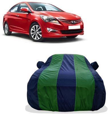 Tricway Car Cover For Hyundai Verna Fluidic DTHR (With Mirror Pockets)(Green)