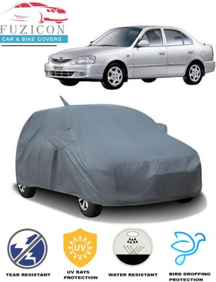 FUZICON Car Cover For Hyundai Accent Executive (With Mirror Pockets)(Grey)