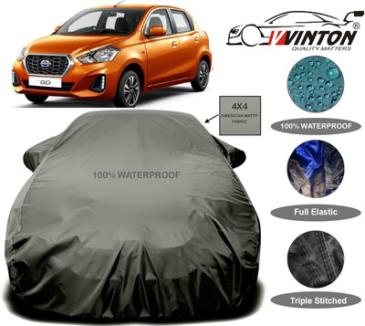 V VINTON Car Cover For Datsun Go (With Mirror Pockets)(Green)
