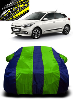 FRONCH Car Cover For Hyundai Elite i20 (With Mirror Pockets)(Green, Blue)