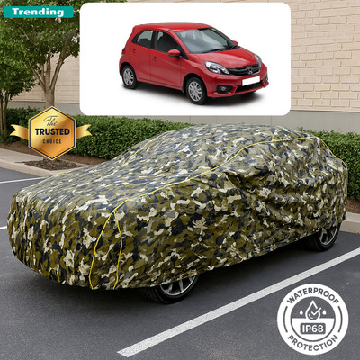 CODOKI Car Cover For Honda Brio (With Mirror Pockets)(Yellow, Black)