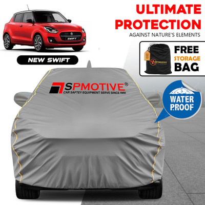 SPMOTIVE Car Cover For Maruti Swift (With Mirror Pockets)(Grey)