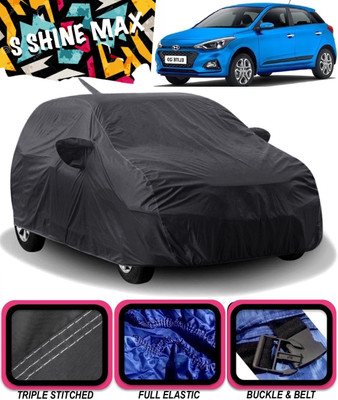 S Shine Max Car Cover For Hyundai Elite i20 (With Mirror Pockets)(Black)