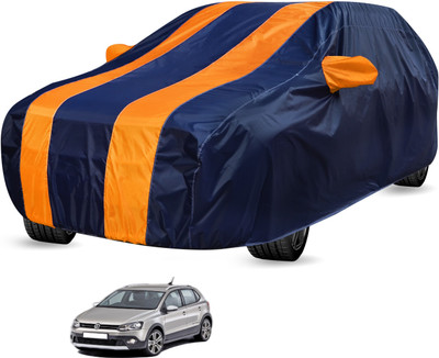 Auto Hub Car Cover For Volkswagen Polo Cross (Without Mirror Pockets)(Black, Orange)