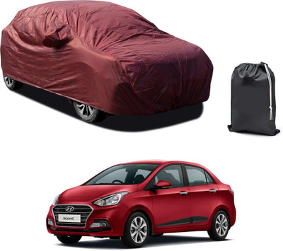 PAGORA Car Cover For Hyundai Xcent (With Mirror Pockets)(Maroon)