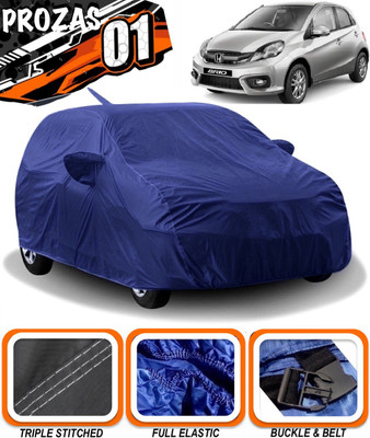 prozas Car Cover For Honda Brio (With Mirror Pockets)(Blue)