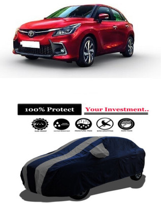 Amexride Car Cover For Toyota Glanza V Petrol (With Mirror Pockets)(Grey)