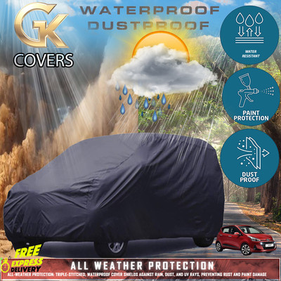 Tamanchi Autocare Car Cover For Hyundai i10 (With Mirror Pockets)(Black)
