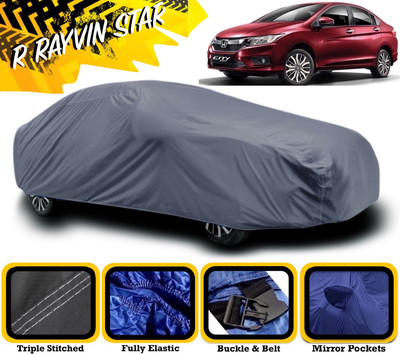 R Rayvin Star Car Cover For Honda City i-Dtec (With Mirror Pockets)(Grey)