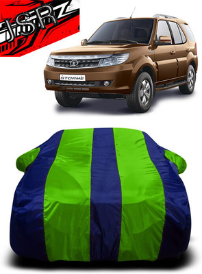 J S R Car Cover For Tata Safari Storme LX (With Mirror Pockets)(Green, Blue)