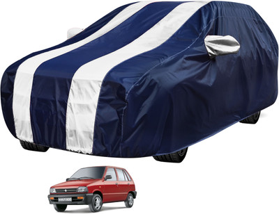 Auto Hub Car Cover For Maruti Suzuki 800 (With Mirror Pockets)(Blue, White)