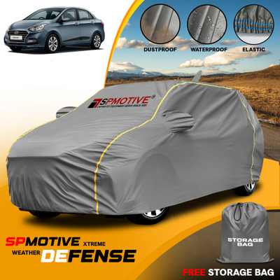 SPMOTIVE Car Cover For Hyundai Xcent (With Mirror Pockets)(Grey)