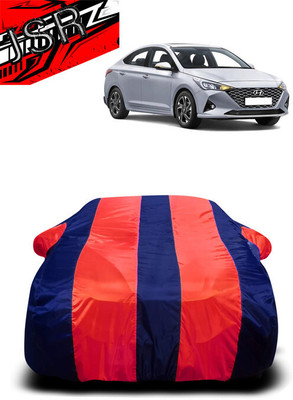 J S R Car Cover For Hyundai Verna 1.5 CRDI Diesel (With Mirror Pockets)(Red, Blue)