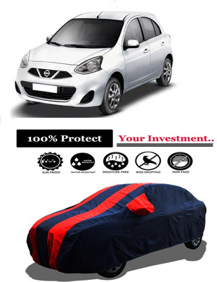 Amexride Car Cover For Nissan Micra XL Option CVT Petrol (With Mirror Pockets)(Red)