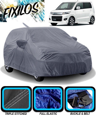 FIXILOS Car Cover For Maruti Suzuki WagonR Stingray (With Mirror Pockets)(Grey)