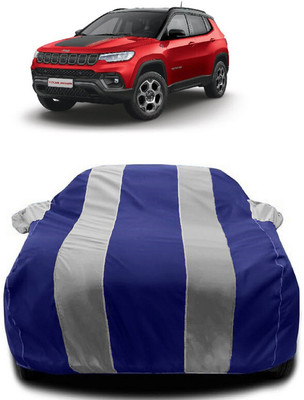 Autoprime Car Cover For Jeep Compass Trailhawk 4x4 Opt Diesel (With Mirror Pockets)(White, Blue)