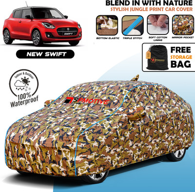 SPMOTIVE Car Cover For Maruti Suzuki Swift (With Mirror Pockets)(Multicolor)