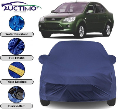 AUCTIMO Car Cover For Ford Fiesta (With Mirror Pockets)(Blue)