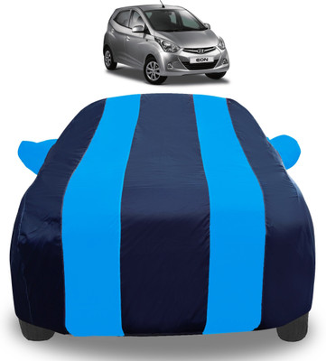 Amanzo Car Cover For Hyundai Eon (With Mirror Pockets)(Blue)