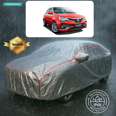 PAGORA Car Cover For Toyota Platinum Etios (With Mirror Pockets)(Silver)