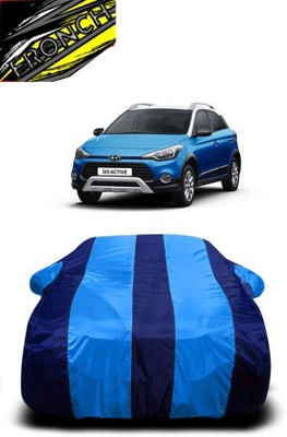 FRONCH Car Cover For Hyundai i20 Active (With Mirror Pockets)(Blue)