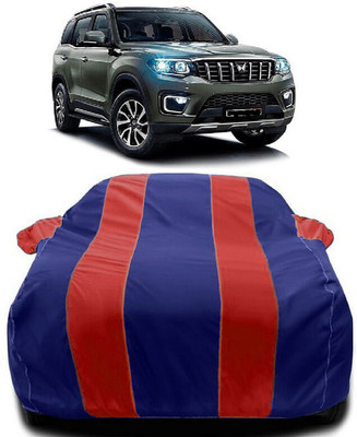 Autoprime Car Cover For Mahindra Scorpio (With Mirror Pockets)(Red, Blue)