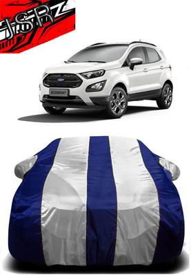 J S R Car Cover For Ford Ecosport (With Mirror Pockets)(White, Blue)