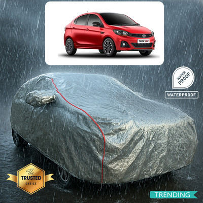 PAGORA Car Cover For Tata Tigor JTP (With Mirror Pockets)(Silver, Red)